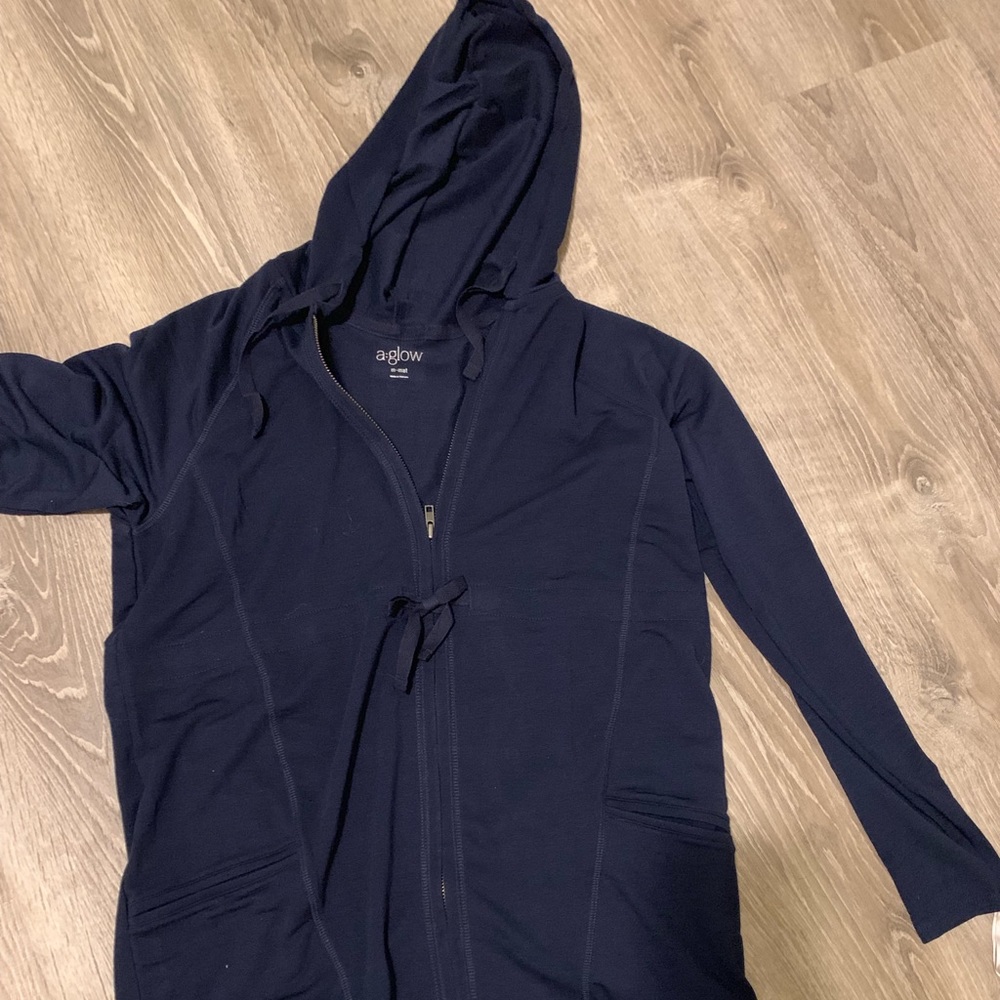 Navy blue maternity jacket from Kohl’s